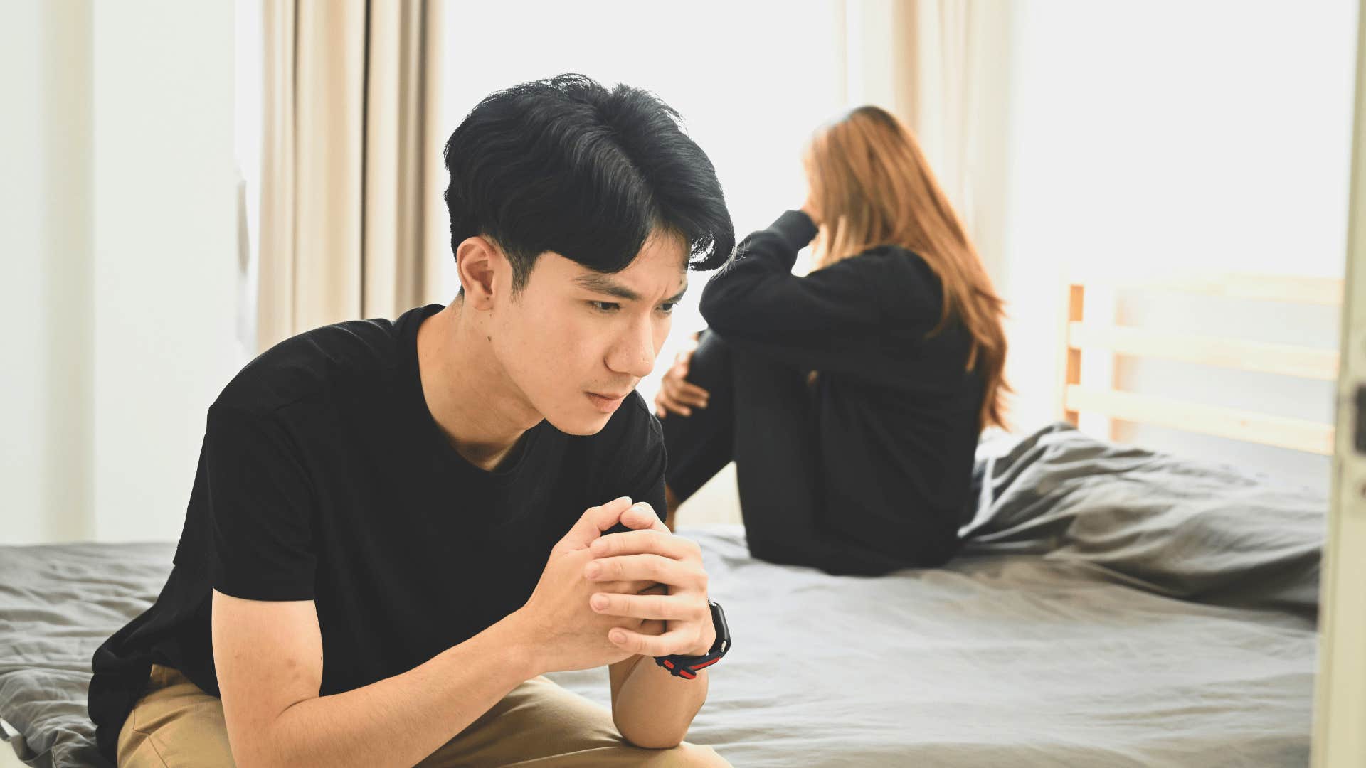 man fearing he's not strong enough to handle you