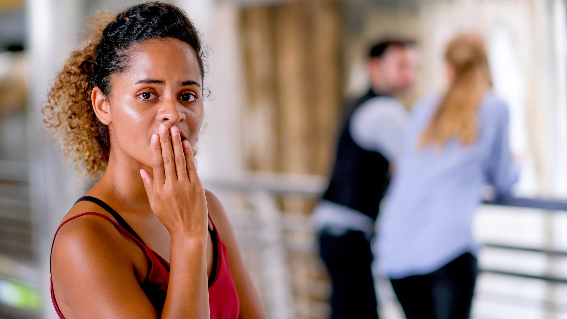 woman who is deeply empathic as she has an awareness of tension between others
