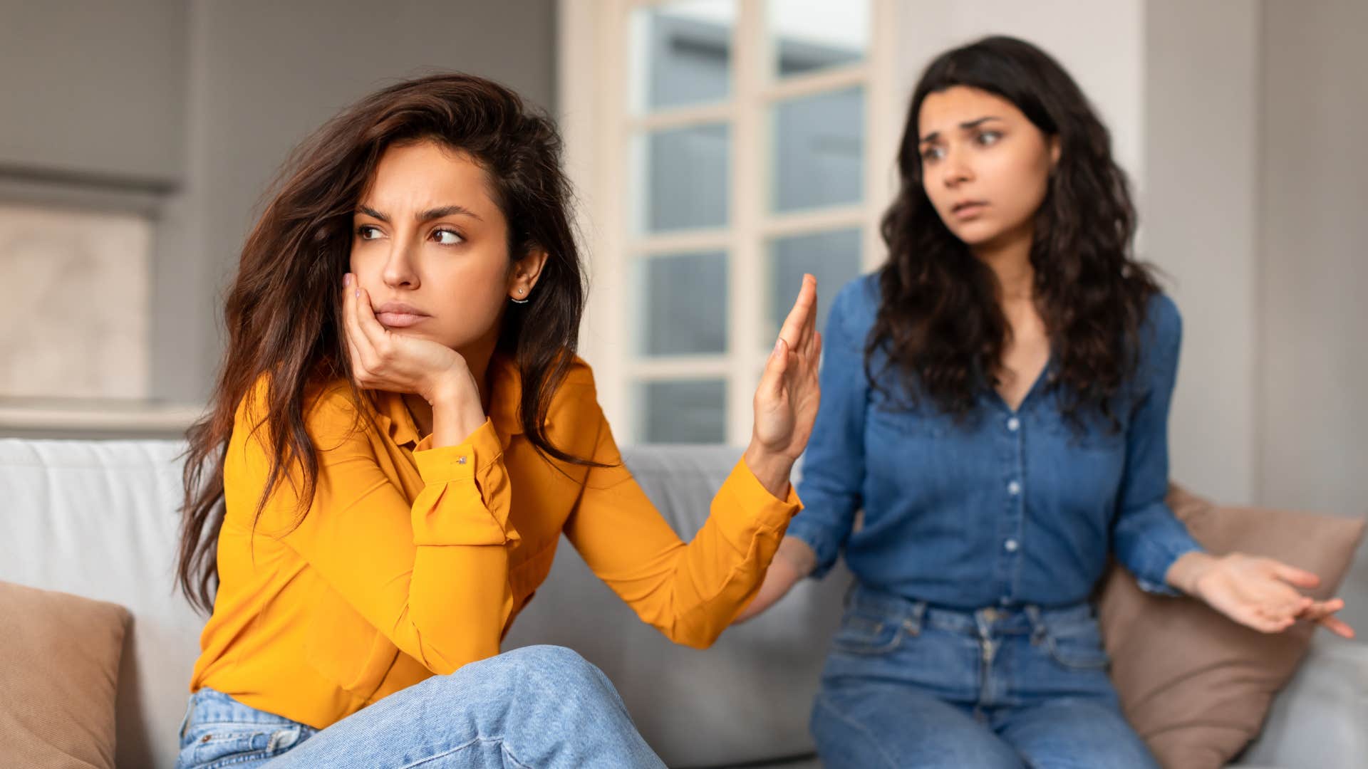 woman with strong boundaries telling friend no