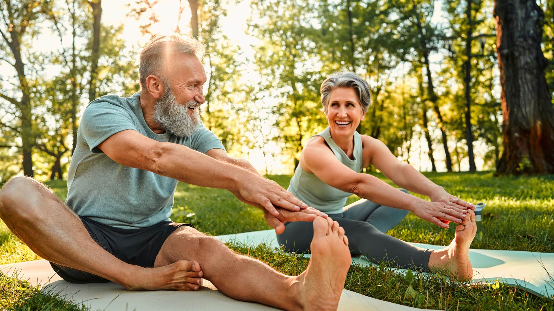 naturally calm people who are stretching their bodies to release the tension