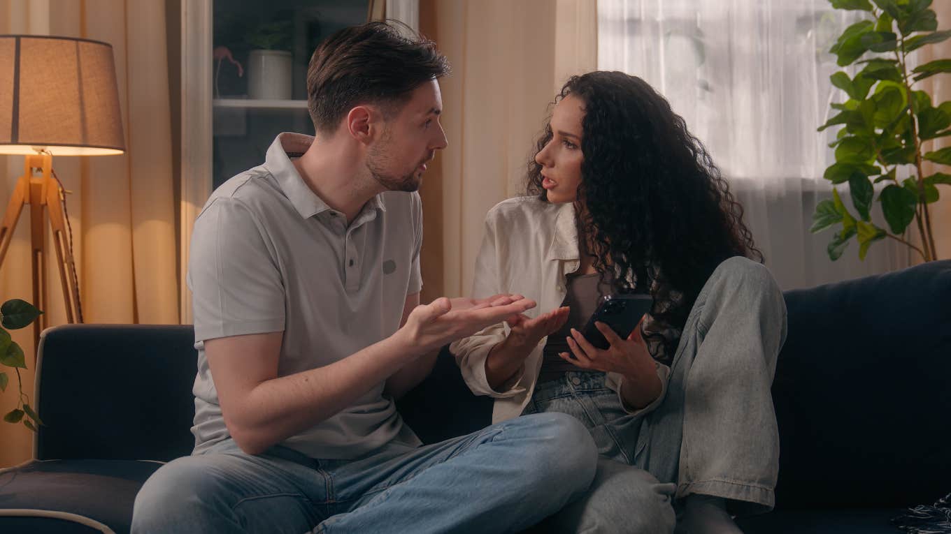 jealous man freaking out over partner's social media