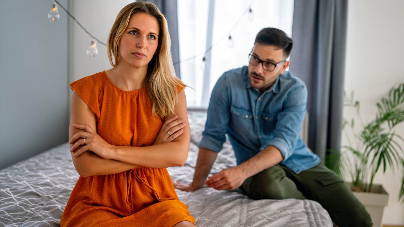 jealous man mocking his frustrated partner's boundaries
