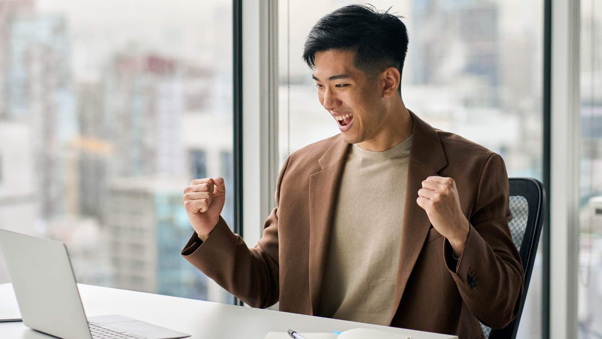 man excited about turning his workload into a game