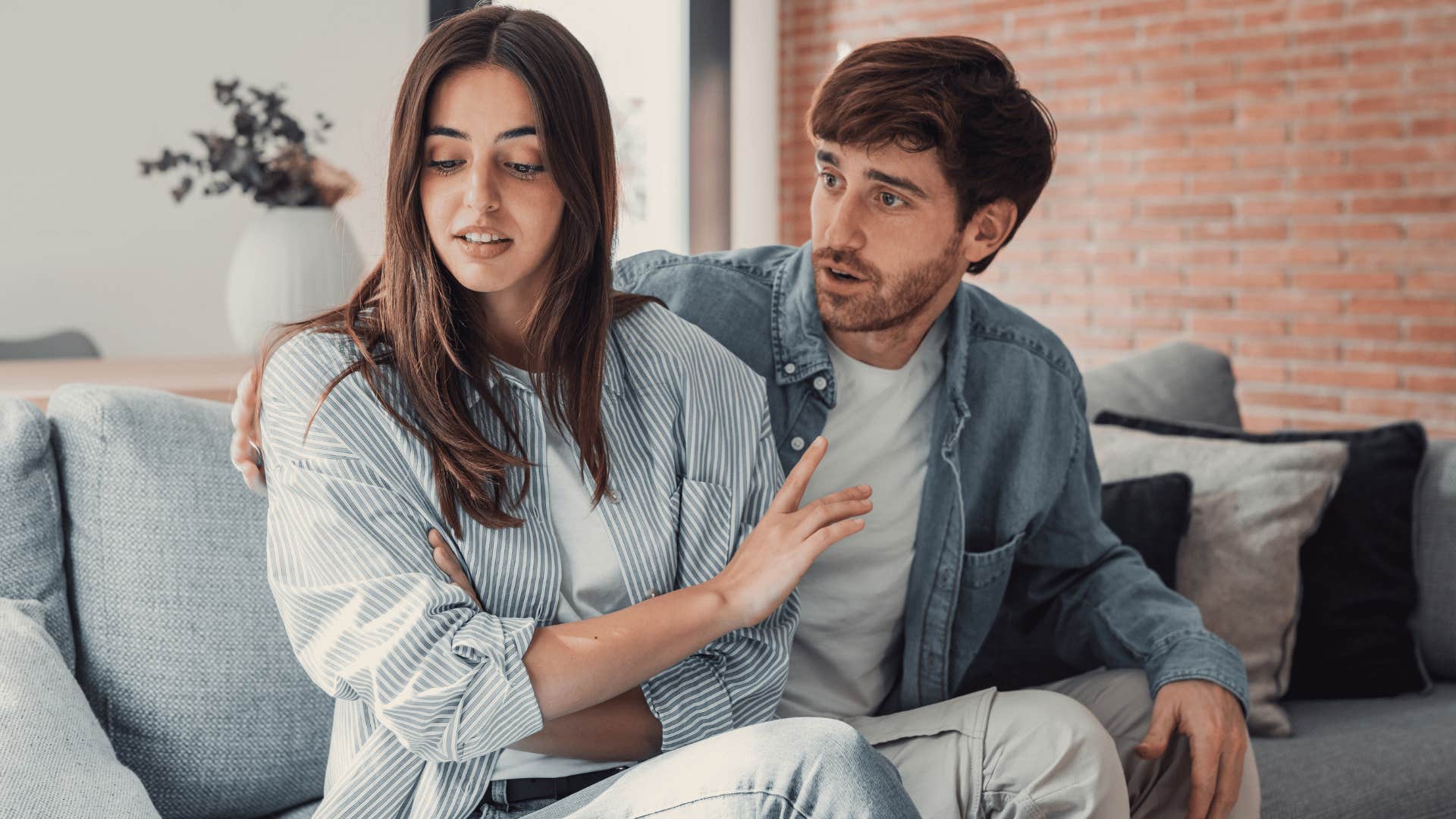 Man trying to comfort a woman he probably shouldn't marry 