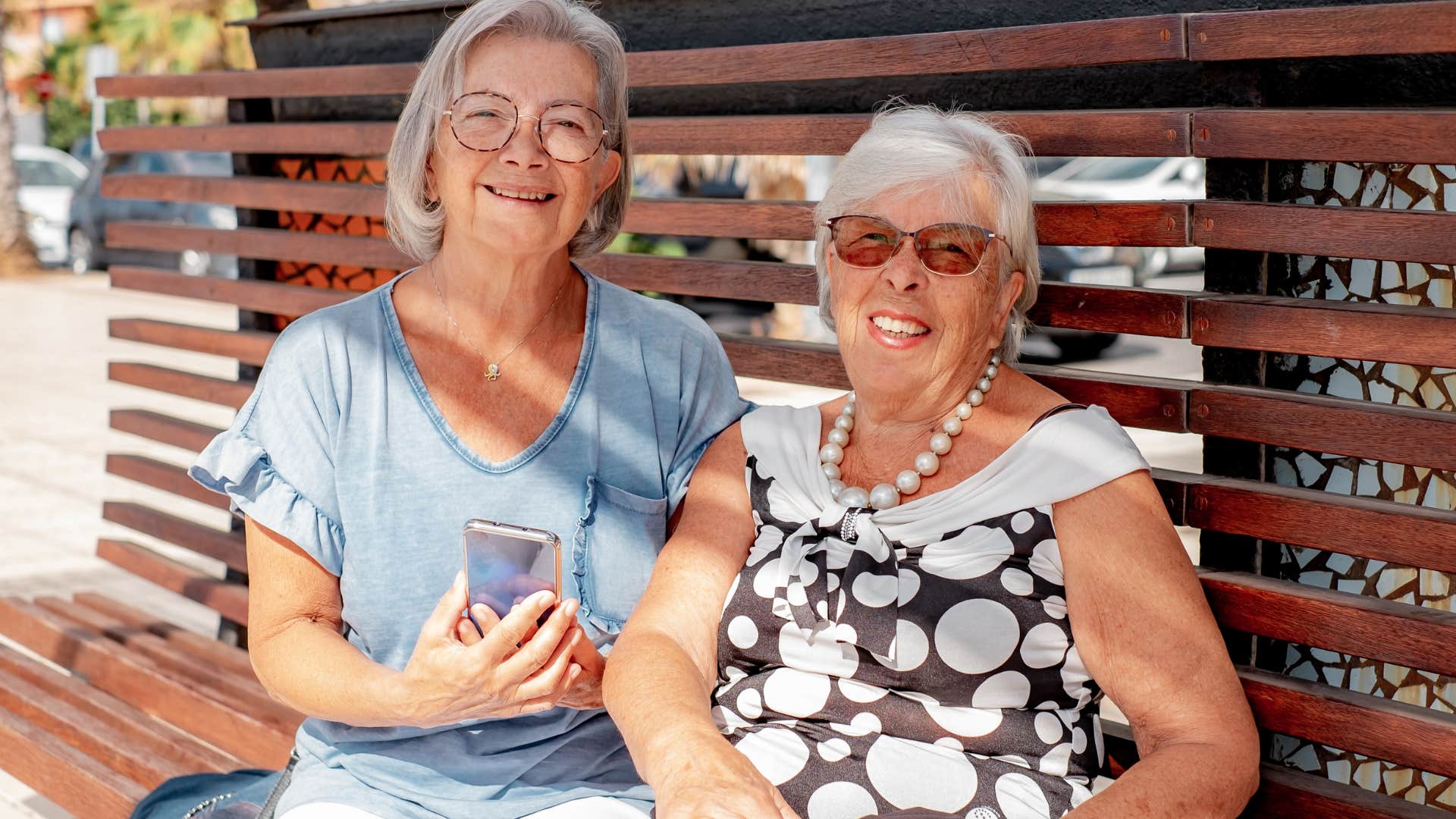 introverted friends smiling together outside